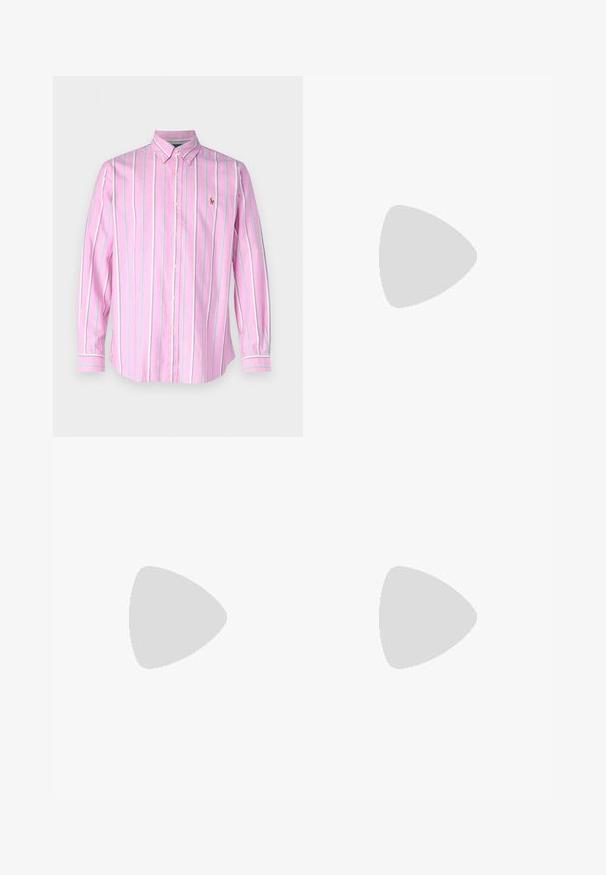 Polo Ralph Lauren LONG SLEEVE SPORT SHIRT - Krekls - pink; Gaiši brūni, elastīgi bikses ar auklu jostasvietā, kurām ir divas sānu kabatas un brīvs griezums. Audums izskatās gluds ar maigu spīdumu.; Bežīgas kanvas kedas ar apaļu purngalu, plakanu gumijas zoli un auklām priekšā. Ir minimālisma dizains un kontrastējoša melna akcenta detaļa uz papēža.; BOSS Saulesbrilles - black