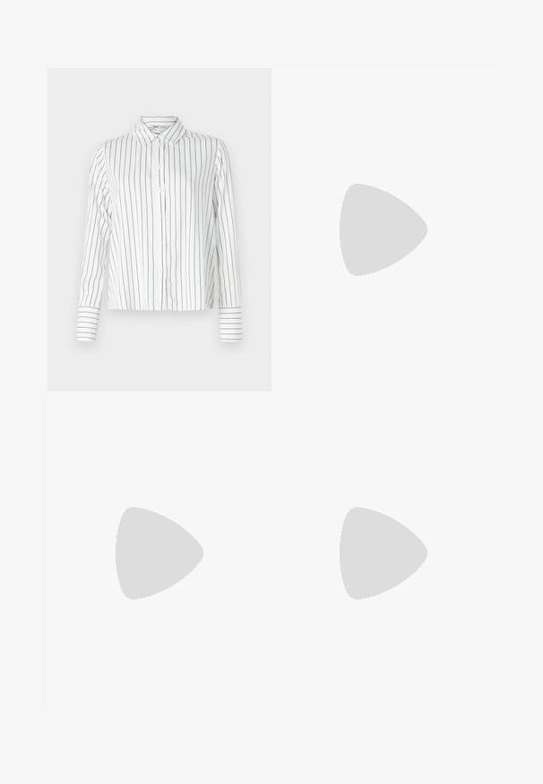 Chemise blanche à boutons avec des rayures verticales noires, manches longues, col pointu et accents aux poignets. Tissu lisse avec une coupe ajustée.; Jupe maxi plissée aux couleurs vives de rouge, rose et motif floral marron. La taille élastique et la texture douce améliorent le confort et le style.; Baskets montantes en toile blanche avec semelle en caoutchouc noir, capuchon en caoutchouc à l'avant, et six œillets pour les lacets, présentant un design épuré et minimaliste.; Sac à main en cuir rouge avec un design angulaire et géométrique. Il dispose d'une seule sangle ajustable et d'une fermeture à rabat avec un detailing cousu.