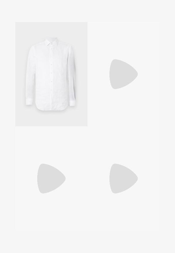 Witte linnen overhemd met lange mouwen, voorzien van een puntige kraag, knoopsluiting aan de voorkant en een gebogen zoom met een licht gestructureerd oppervlak.; Lichtbeige broek van zachte stof, met een rechte snit, twee zijzakken en een knoopsluiting aan de voorkant. Lichtgewicht en gladde textuur.; Stuart Weitzman CLUB CLASSIC PENNY LOAFER - Zakelijke loafers - black; Zwarte rechthoekige zonnebril met donkere lenzen, een dik plastic montuur, gouden accenten op de veren en het merkembleem gegraveerd op de arm.