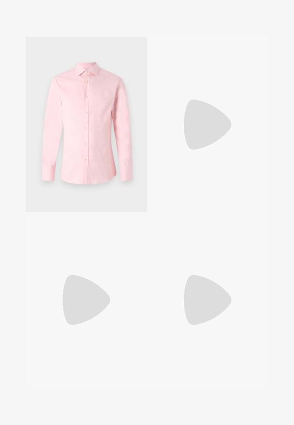 Tiger of Sweden ADLEY - Marškiniai - powder pink; Balta trumpomis rankovėmis marškinėliai, pagaminti iš medvilnės audinio, su apvaliu kaklu. Paprastas dizainas be raštų ar akcentų. Lygi tekstūra.; Pilki džinsai su tiesiu pjūviu, turintys priekinės kišenės, išryškintą siuvimo techniką ir nudilusią apdailą. Medžiaga turi glotnų paviršių.; Bally SADEI - Įmautiniai batai - ebano
