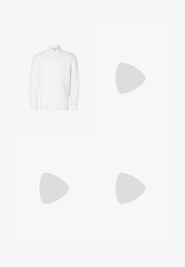 Selected Homme REGKYLIAN - Shirt - white; Jack & Jones JPSTBILL JJDAYTONA WIDE - Trousers - light grey melange; Light gray suede sneaker with white accents, a textured upper, and a gum rubber sole. Laces are white, and it's positioned against a neutral background.; Pier One 5 PACK - Ring - silver-coloured