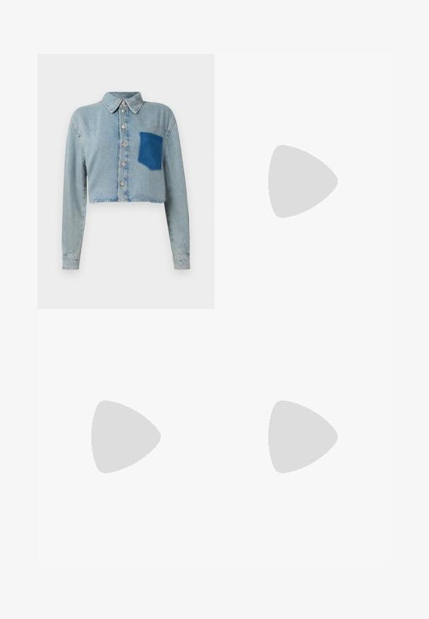 Vaaleansininen lyhyt farkkutakki, jossa on pitkät hihat, hopeiset napit edessä ja tummansininen läpän tasku vasemmassa rinnassa.; Valkoinen farkuhame, jossa on etuläppä, viisi taskua, metallivaihteet ja vetoketjukiinnitys sekä ommeltu helmadetails.; Paul Smith TOPANGA - Ballerinat - black; Musta nahkainen käsilaukku, jossa on kaareva muotoilu, hopeiset niitit, solki ja kaksi sivutaskua. Säädettävä olkahihna erilaisiin kantovaihtoehtoihin.