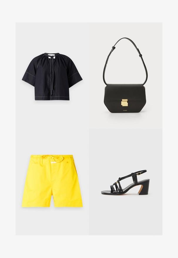 CLOSED Blouse - black; Yellow swim shorts with an elastic waistband and adjustable drawstring. Features a smooth texture and no visible patterns or accents.; Paul Smith AMIRA - Classic heels - black; CLOSED CLOSED ONE - Cross body bag - black
