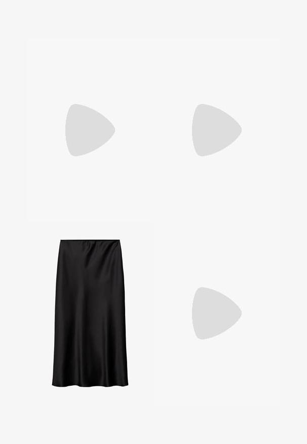 Bílá polo košile s krátkými rukávy, která má zapínání na knoflíky, zelené a žluté akcenty na límci a krajové síťované detaily. Logo LACOSTE je přítomno.; Černá saténová sukně s hladkým, lesklým povrchem, s jednoduchým, rovným střihem a elastickým pasem pro bezpečné nošení.; Černé žabky s texturovanou gumovou podrážkou, dvěma štíhlými popruhy a jemným, embosovaným logem na popruhu.; Želvovinové brýle s oválnými čočkami a hladkým, jemným povrchem. Má tenké bočnice s jemným zakřivením v chrámcích. Čiré čočky.; Hnědá semišová kabelka s hladkým, strukturovaným povrchem, zakřiveným vrškem a jedním popruhem na rameno. Odolná konstrukce s minimálními kovovými doplňky.