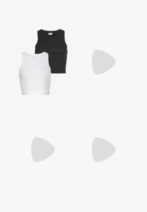 Twee geribbelde crop tops in zwart en wit, met een ronde halslijn en een mouwloos ontwerp. Beide hebben een aansluitende silhouet en een zachte textuur.; Zwarte midi rok gemaakt van lichtgewicht stof, met een volumineuze vorm met gathered details aan de zoom en een geplooid ontwerp bij de taille.; Zwarte leren platform sandalen met een vierkante teen, open ontwerp en een enkelbandje dat is bevestigd met een metalen gesp. Stevige blokhak.; Burberry UNISEX - Zonnebril - silver-coloured