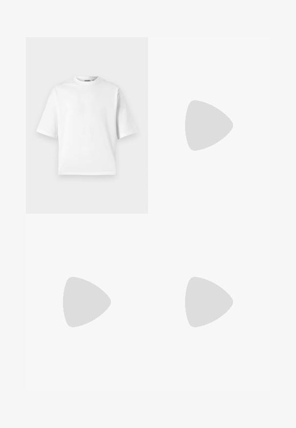 White short-sleeve t-shirt made of cotton. Features a classic crew neck and relaxed fit with a smooth texture. No patterns or accents.; Thinking Mu HENRY - Tracksuit bottoms - pale yellow; Gray sneaker with mesh and suede materials, featuring a white logo, padded collar, and textured rubber sole. Accents in darker gray.; Timex watch with a white dial, black Arabic numerals, and gold-tone case. Features a brown leather croc-embossed strap and date window.