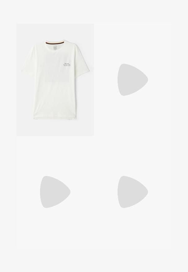 Bijela pamučna majica kratkih rukava, s malim crnim otisnutim logom na prsima i obojenom prugom unutar izreza.; Bež cargo hlače s elastičnom pasicom, dva bočna džepa i rebrastim manžetama. Izrađene od mekog, laganog materijala.; Bijele kožne tenisice s glatkom površinom, okruglim vrhom, ravnim vezicama i teksturiranom potplatom. Imaju suptilan logo na peti.; Smeđe metalne pravokutne naočale sa smeškim zatamnjenim lećama i tankim, prozirnim vrhovima ručki, koje karakterizira minimalistički dizajn i suptilno brendiranje.