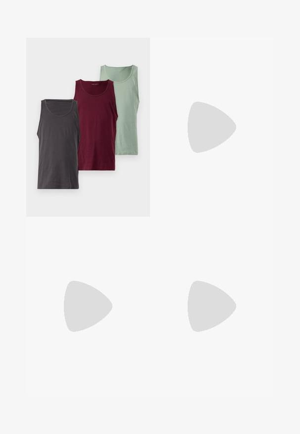Três camisetas de alças em várias cores: cinza escuro, bordô e verde claro. Cada uma apresenta uma textura suave e um decote arredondado.; Carhartt WIP SID PANT - Calças - misty grey; Sapatilha Nike Air Max 90 branca com parte superior em malha e couro, caixa de dedos perfurada e uma unidade de ar visível no calcanhar.; Óculos de sol pretos com acabamento mate, lentes retangulares, leve curvatura nas hastes, detalhe sutil do logo e lentes de cor fumada.