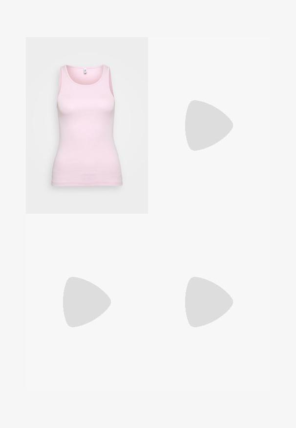 Top in cotone rosa con una texture a coste e un classico scollo rotondo. Design senza maniche, silhouette aderente e senza dettagli prominenti.; ONLY Petite ONLMADISON BLUSH WIDE - Wide Leg - dark blue denim; Sneaker in denim con un design a strati blu, dettagli sfrangiati, una suola spessa bianca e una suola in gomma marrone per una buona aderenza.; Orecchini a cerchio argentati con design a fiocco, con una finitura liscia e una texture lucida. Stile compatto e minimalista adatto per diverse occasioni.