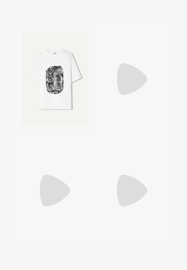 Bershka SHORT SLEEVE - T-shirt con stampa - white; Pantaloni grigi con una texture liscia, caratterizzati da chiusura con bottone, vita elastica e due tasche laterali. Design sartoriale con pince.; Bershka CHUNKY - Sneakers basse - white; adidas Originals Occhiali da sole - glossy black smoke gray
