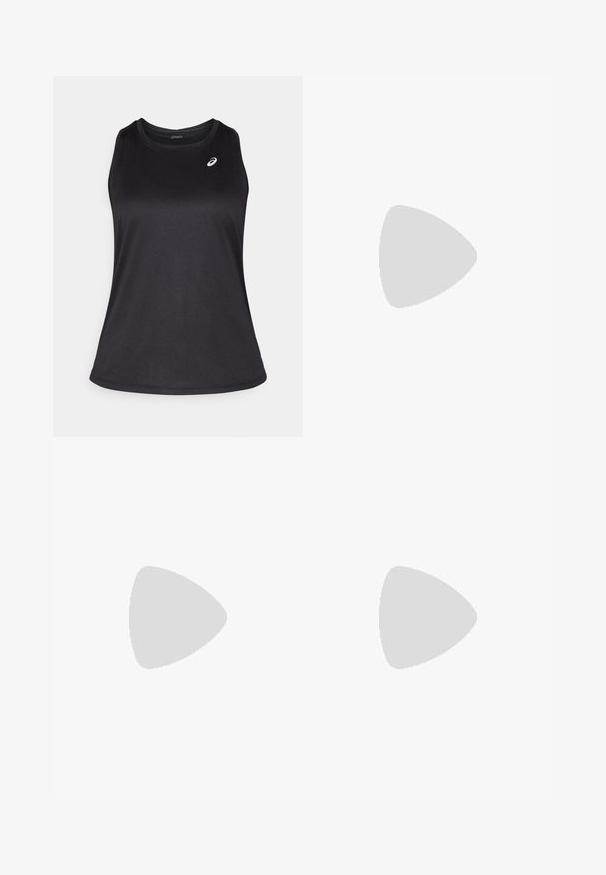 Top atlético negro sin mangas hecho de una tela liviana y transpirable. Presenta un escote redondo y un logotipo sutil en la parte superior izquierda.; New Balance SHORT - Pantalón corto de deporte - licorice; Zapatilla deportiva negra con acentos naranjas, parte superior texturizada, media suela acolchada y suela duradera. Presenta un diseño con cordones y detalles de marca.; Guantes sin dedos negros hechos de material elástico, con un diseño de palma abierta, acentos antideslizantes y el logo de Nike en blanco.