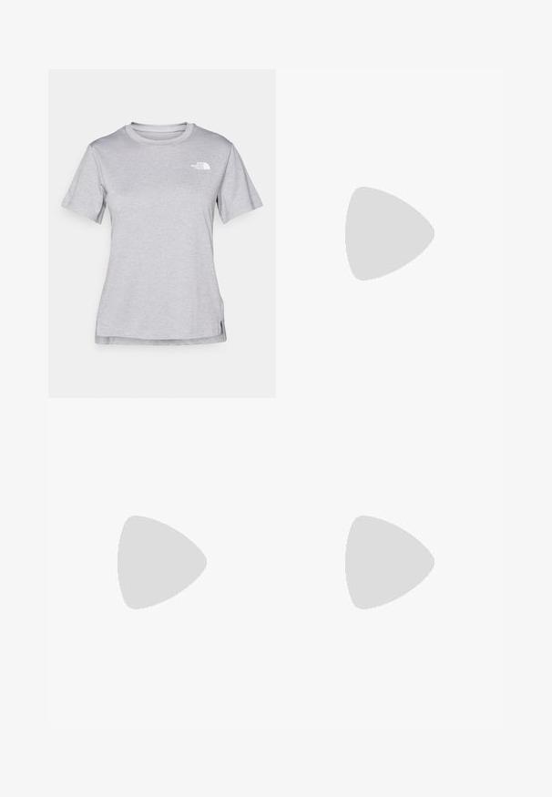 T-shirt grigio a maniche corte realizzato in morbido tessuto traspirante. Presenta un collo tondo e un piccolo logo bianco nella parte superiore sinistra.; Leggings elastici turchesi con una texture liscia, vita alta, tasche laterali e senza cuciture visibili, progettati per l'abbigliamento sportivo.; Stivale da trekking nero con design a metà altezza, dotato di una tomaia texturizzata, accenti grigi e suola in gomma resistente con tasselli per la trazione.; Zaino Columbia Titanium nero con una texture di tessuto liscia, tasche laterali, maniglia superiore e spallacci regolabili. Design minimalista con branding discreto.