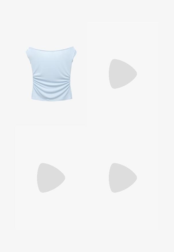 PULL&BEAR OFF-THE-SHOULDER - Print T-shirt - light blue; Next Maxi skirt - cream; ONLY SHOES ONLAUBREY - High heeled sandals - silver; Pier One UNISEX 2 PACK - Sunglasses - tortoise