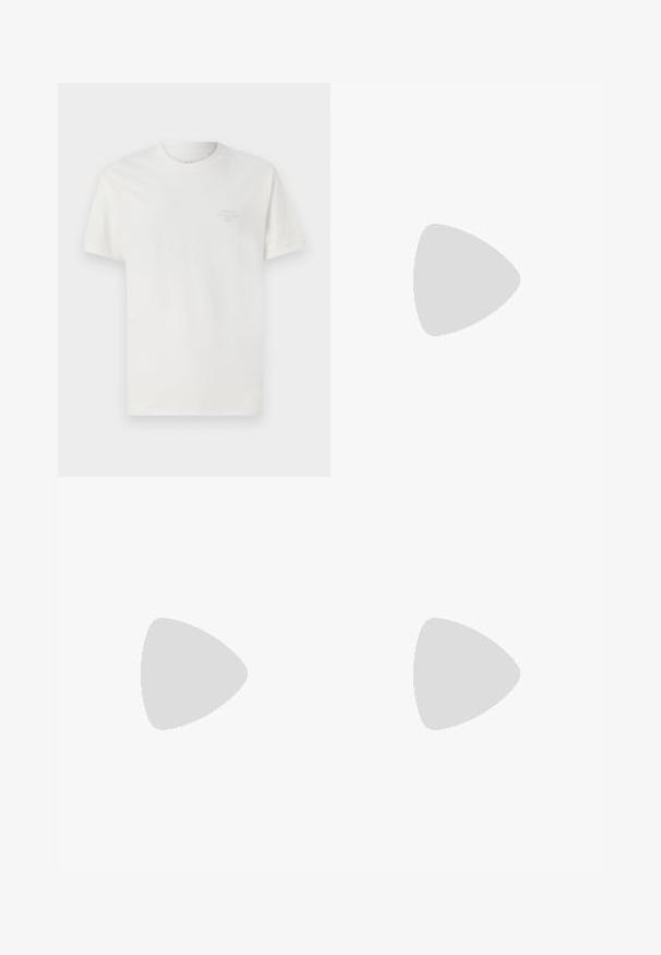 Camiseta de algodón blanca con mangas cortas, cuello redondo y logotipo en relieve "Armani Exchange 1991" en el pecho. Textura suave, corte clásico.; Pantalones de lino beige claros con cinturilla elástica, cordón, corte de pierna ancha, textura suave y sin patrones o hardware visibles.; Zapatilla blanca con acentos de ante, puntera redondeada, cordones planos y suela de goma color crema. Presenta un logo verde en el talón.; Gafas de sol estilo aviador negras con lentes oscuros, marco de metal delgado y brazos de plástico esbeltos con acentos de logotipo.