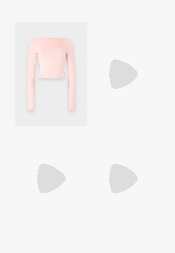 Crop top rose à manches longues avec un col carré, fabriqué en tissu doux, présentant un design ajusté et une texture lisse.; Mini-jupe en velours côtelé beige, présentant une texture à côtes verticales, une taille haute et une fermeture éclair à l'avant. Design simple avec des lignes épurées.; Bottine en cuir verni noir avec une semelle épaisse, des coutures jaunes, une fermeture éclair sur le côté et un bout arrondi. Dispose de six œillets pour les lacets.; Sac hobo noir en cuir lisse avec une silhouette arrondie, doté d'une seule sangle ajustable et de détails de design minimalistes.