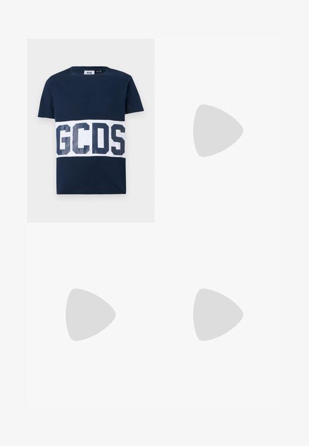 GCDS BAND LOGO REGULAR - Print T-shirt - deep blue/white; Dhruv Kapoor CHECKED PAJAMA PANTS ELASTICATED - Trousers - multi coloured; Filling Pieces MONDO SQUASH - Trainers - white; Marni POUCH ON STRAP UNISEX - Handbag - black