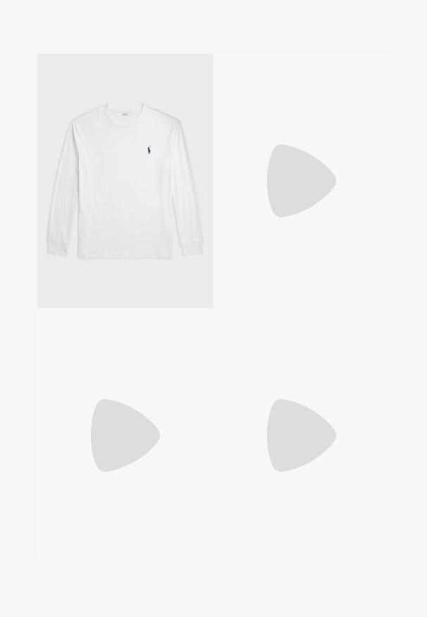 Baltas garām piedurknēm T-krekls, izgatavots no kokvilnas. Tam ir apaļa kakla izgriezne, ribotas piedurknes un neliels tumši zilas polo logo kreisajā krūtī.; Jūras zila kokvilnas šorti ar pītā josta ar brūnas ādas akcentu, sānu kabatām un taisnu griezumu.; BOSS BALTIMORE - Sporta apavi - open blue; Skaidras plastmasas saulesbrilles ar taisnstūra formas brūnajiem objekīviem, ar plānām, caurspīdīgām kājām un metāla akcentiem uz tempļiem.