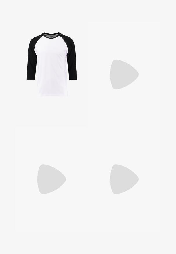 Bílé tričko s krátkým rukávem a černými raglánovými rukávy, vyrobené z bavlny, s kulatým výstřihem a hladkou strukturou.; Hnědé denimové džíny mají texturovaný, gradientní design s lehkým vyblednutím. Součástí jsou čtyři kapsy a stříbrné kovové prvky.; Bílé kožené tenisky s perforacemi, kulatou špičkou, plochou podrážkou a silnými tkaničkami, které mají viditelné logo swoosh a nápis "AIR" na patě.; Stříbrné quartz hodinky Casio s obdélníkovým ciferníkem, texturovaným bílým ukazatelem, analogovými ručičkami, digitálním displejem a kovovým náramkem. Vodotěsné.