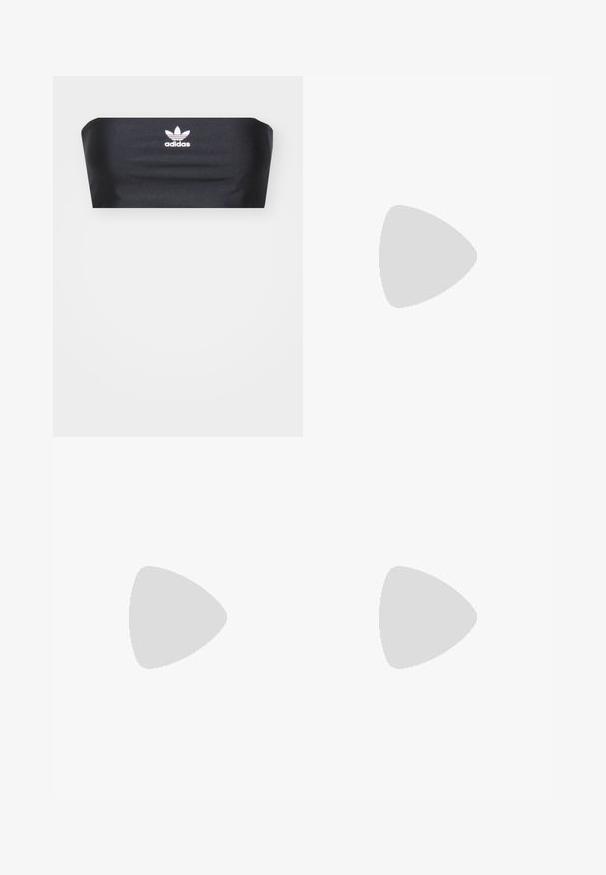 Czarny top bandeau wykonany z gładkiego materiału, z białym logo Adidas umieszczonym na środku z przodu, bez dodatkowych wzorów czy ozdób.; Czarne spodenki sportowe wykonane z mieszanki bawełny, z białymi paskami po bokach, elastycznym pasem z troczkiem oraz małym logo na końcu.; RAID TALISHA - Kozaki; Czarna skórzana torba na ramię z dwiema długimi uchwytami, gładką fakturą i szerokim paskiem z klamrą u góry.