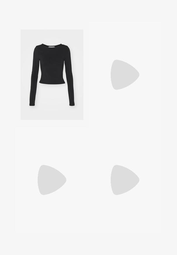 Noisy May NMBELLA OPEN BACK O NECK - Long sleeved top - black; Nike Sportswear PANT - Tracksuit bottoms - light army/sail; Nike Sportswear V2K RUN - Trainers - summit white/metallic silver/pure platinum/light iron ore/black/alabaster; Pilgrim EARRINGS LAYLA - Earrings - silver-coloured