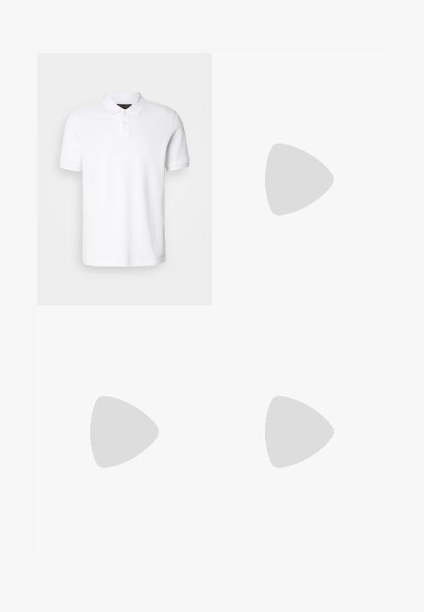 Valge puuvillane polo-särk. Omab klassikalist kraed, kolme nupuga kinnitamist ja lühikesi varrukaid. Rinnal on diskreetne tikitud logo.; Heledad sinine denimist teksapüksid, sirge jala disainiga, klassikalise viie tasku stiiliga ning ees metallnuppudega kinni pandud.; Pruun nahast pahkluu saabas metallist silmadega, valge karvane vooder, must pehmendatud krae, robustne tallal ja küljes reljeefne logo.; Mustad, nelkjalgsed prillid hallide objektiividega. Pakseplastist raamid on kuldsete aktsentidega ja kaubamärgiga templis. Sile pind.