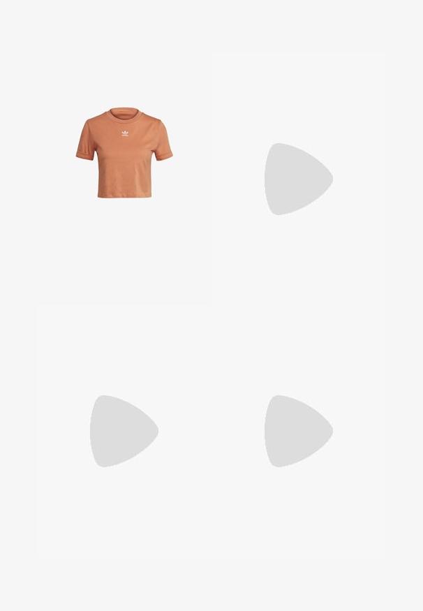 adidas Originals TOP ADICOLOR ORIGINALS REGULAR T-SHIRT - Apdrukāts T-krekls - hazy copper; Melnā sportiskā svārku ar baltām sānu svītrām, elastīgu jostasvīru un logo detaļu. Izgatavots no elpojoša auduma, līdz ceļgaliem.; Melna sporta apavi ar teksturētu augšdaļu, trim sudraba svītrām un atšķirīgu amortizācijas zoli, kas sastāv no vairākiem integrētiem sekvencēm.; Melna kvadrāta plecu soma, kas izgatavota no teksturēta sintētiska materiāla. Iedomātais zīmola dizains un regulējams siksnas garums. Ar rāvējslēdzēja aizdari.
