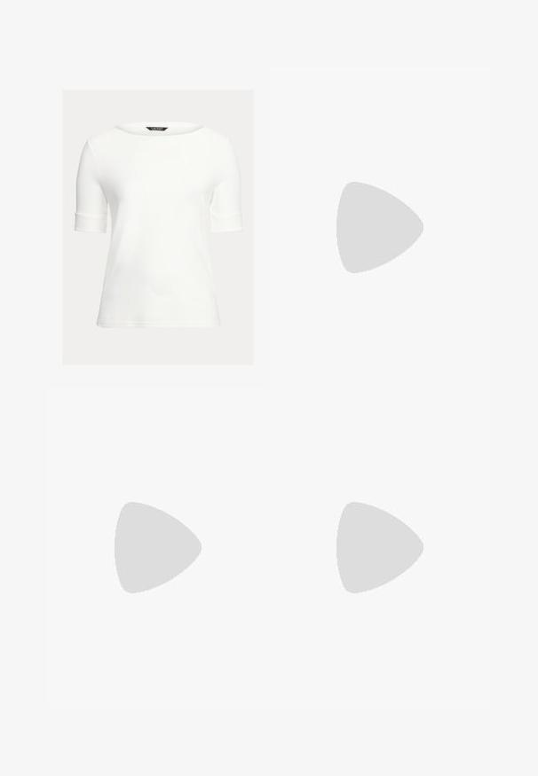 Top alb ajustat cu decolteu bărcuță, mâneci scurte cu manșetă și un material neted, moale. Design simplu, fără modele sau embellishments.; Fustă albastră și albă cu un model îndrăzneț de frunze, cu un talie legată și o margine inferioară florală maro. Fabricată dintr-un material ușor.; Sandale negre cu toc înalt au curele subțiri cu un design legat, un vârf pătrat neted și un toc stiletto elegant.; Geantă de umăr din piele texturată de culoare maro, cu o formă curbată, hardware de culoare aurie și un singur umăr. Include un închidere cu fermoar și detalii cu logo.; Cercei creole din argint cu suprafață netedă și lucioasă, având o formă curbată și închidere cu tija. Design minimalist cu un finisaj modern.