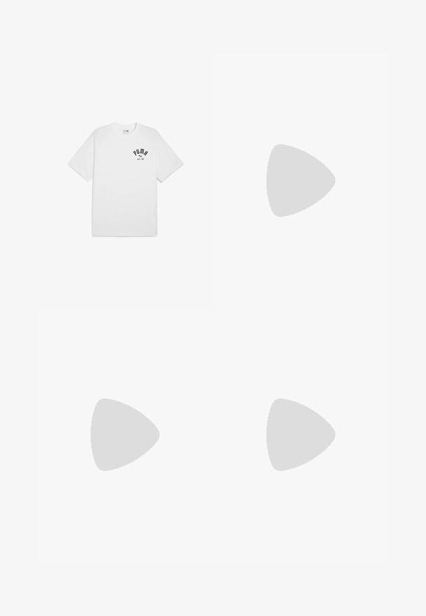 Balta medvilninė trumpomis rankovėmis marškinėliai su apvaliu iškirpimu, ant krūtinės turintys juodą atspaudo logotipą. Paprastas, klasikinių dizainas.; Kaki spalvos cargo šortai su elastingu juosmeniu, raišteliu, dviem šoniniais kišenėmis ir dviem šoniniais cargo kišenėmis. Pagaminti iš lengvos medžiagos.; Tamsiai mėlyni sportiniai bateliai su balta logo, su odos ir tinklo viršumi, su paminkštintu apvadu, plokščiais raišteliais ir tekstūruotu juodu guma padu.; Akiniai nuo saulės su ovaliais juodais lęšiais, metaliniu rėmu ir tekstūruotais juodais bei mėlynais šonais. Rėme yra šoninis logotipo akcentas.