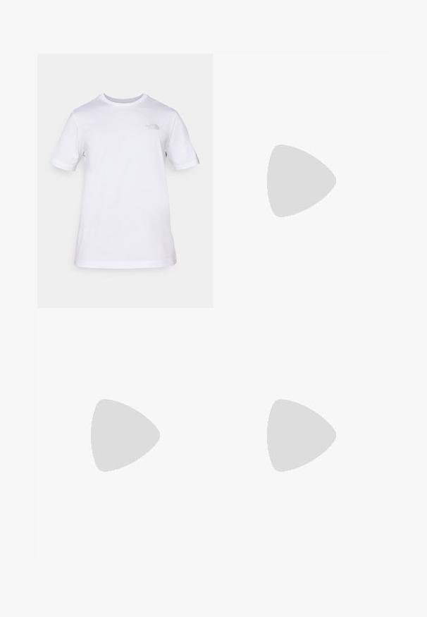 T-shirt bianco in cotone con maniche corte e collo rotondo. Presenta un piccolo logo grigio sul petto sinistro. Tessuto morbido, vestibilità standard.; Atleta in una maglietta bianca a rete, gilet nero, pantaloni beige, calze grigie e scarpe bianche, che tiene in mano una bottiglia d'acqua nera.; Nike Performance REACT WILDHORSE 8 - Scarpe da trail running - light iron ore/anthracite/lilac bloom/med olive/vapor green; Occhiali sportivi da sole con montatura nera, lenti ampie con tonalità blu e un design robusto. Offrono una maggiore copertura avvolgente.