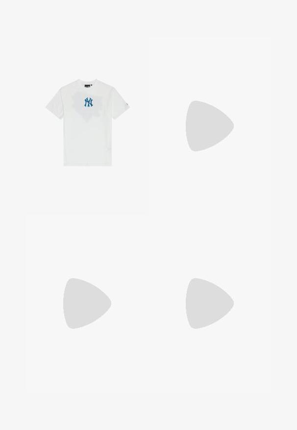 Vit bomulls t-shirt med rund halsringning, prydd med en blå NY-logotyp på framsidan och ett subtilt grafiskt mönster bakom den. Korta ärmar.; Svarta shorts i ett mjukt material med elastisk midja. Inkluderar en liten vit logotyp framtill. Enkel design och rak skärning.; Champion REBOUND 2 0 LOW - Basketsko - red/white/new black; Sunglasses med en transparent vit ram och reflexiva färgglada linser. Har en sportig design och strömlinjeformad form.