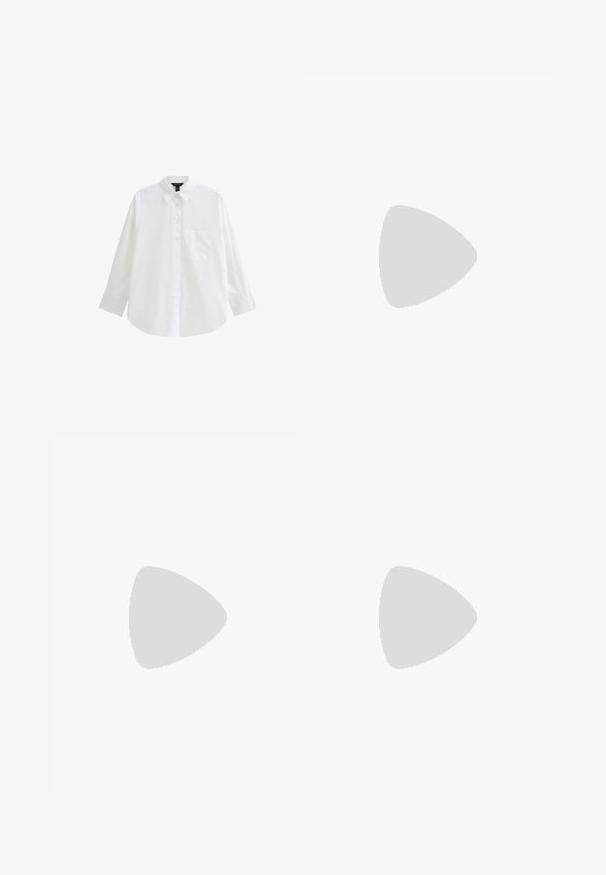Chemise blanche à manches longues, en coton, avec un col classique, une poche poitrine unique et une coupe décontractée.; Pantalons noirs à jambes larges en tissu lisse, avec des plis à l'avant et une taille haute. Associés à des sandales noires à lanières.; Tongs noires au design minimaliste avec une semelle plate, des brides étroites et une texture lisse. Pas de motifs ou d'accents supplémentaires.; Montre numérique dorée avec un cadran rectangulaire, écran LCD, bracelet en acier inoxydable et boutons sur le côté. Présente un label résistant à l'eau.