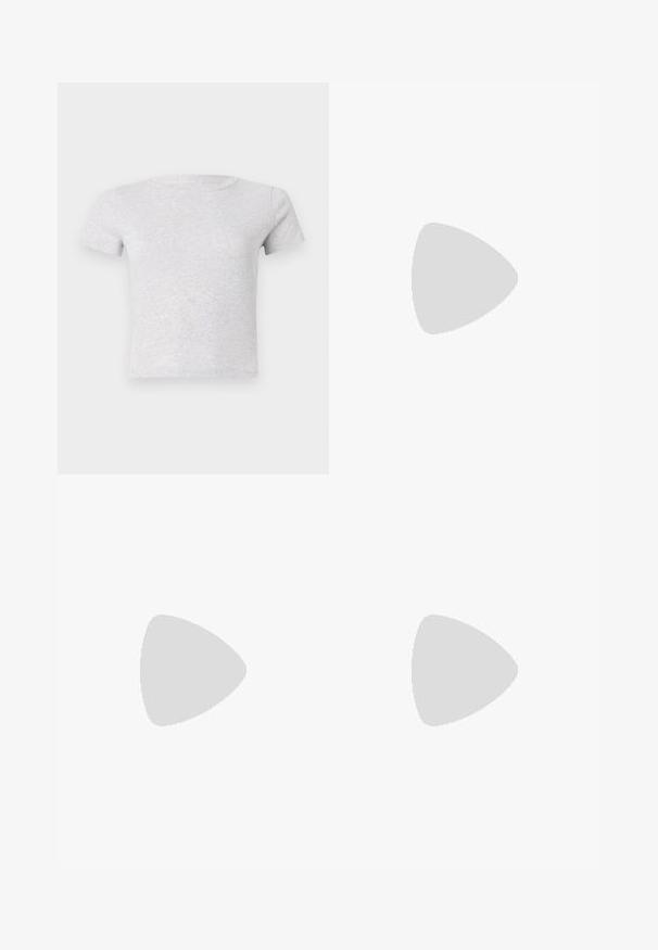 Short-sleeve t-shirt in light gray, made of soft cotton blend, with a classic crew neck and a slightly textured appearance.; Flared jeans made of dark denim with a smooth texture. Features front pockets, a button closure, and stitched hem detailing.; Black leather platform shoes with a chunky block heel, round toe, and traditional lace-up design. Features smooth texture and minimal detailing.; Black leather handbag with a curved shape, detachable strap, and gold hardware. The bag features a flap with a buckle detail.