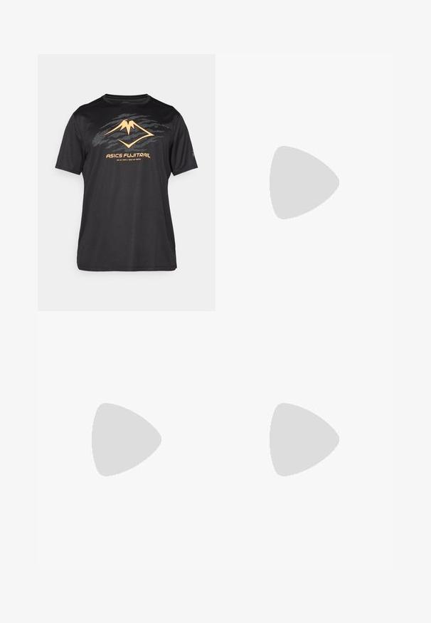 ASICS FUJITRAIL LOGO TOP - Športne majice - performance black; Svetlo roza športne hlače z elastičnim pasom in majhnim logotipom blagovne znamke na spodnjem levem delu noge, na beli podlagi.; Športna obutev v sivi in beli barvi, izdelana iz sintetičnega materiala, z aerodinamičnim dizajnom, teksturirano površino in izrazitim sistemom vezalk.; Črn športni nahrbtnik z belim Adidas logotipom, izdelan iz trpežnega materiala. Ima dve ročaji in zadrgo. Teksturnirana površina z ojačano osnovo.