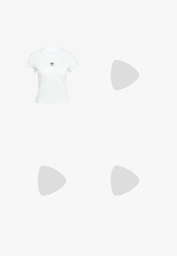 Camiseta blanca de algodón con mangas cortas y cuello redondo. Presenta un logo negro de Adidas impreso en el pecho. Diseño simple y minimalista.; Pantalones cortos deportivos negros con rayas blancas y tres rayas horizontales en el dobladillo. Cintura elástica y logo de Adidas en blanco en el muslo izquierdo.; Zapatilla deportiva negra con parte superior texturizada, tres rayas plateadas y una suela de amortiguación distintiva que presenta múltiples secciones integradas.; Bolso cruzado negro hecho de material sintético texturizado. Presenta un diseño de logo en relieve y correa ajustable. Cierre con cremallera.