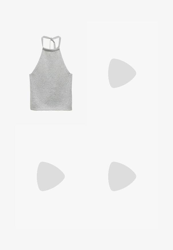 Mango MARIETA - Débardeur - silver-coloured; Jupe maxi noire à volants avec taille élastique, présentant un design fluide et un tissu texturé.; Baskets argentées avec une tige lisse et réfléchissante, dotées de semelles en caoutchouc noires et d'un design classique à lacets. Logo Puma sur le côté.; Lunettes de soleil noires avec une monture rectangulaire élégante et un accent logo doré sur le côté. Les verres sombres et la finition brillante sont proéminents.