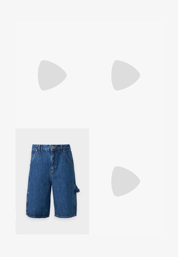 Tumedat sinine puuvillane T-särk, mille esiküljel on graafiline logo, millel on kirjas "STANCE" ja tennisereketid koos aastaga "2009".; Keskmise sinise värvi denim lühikesed püksid, millel on kõrge vöökoht, kaks esikotti ja külgekott rihmaga. Sujuv tekstuur, lõbus disain.; Tumed sinine samet- ja nahksneakerite paar, millel on mustad paelad, kolm triipu ja kummist põhi. Kandes valgeid ribakeste sokke.; Mustad mustikad prillid tumedate läätsede ja õhukeste metallraamidega. Omavad saledaid käsi, millel on lõpus peen kaar.