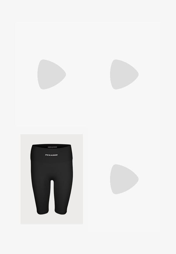 Tricou Adidas negru, cu guler în V, mâneci scurte și un logo alb în zona stângă a pieptului. Fabricat dintr-un material moale.; Șorturi atletice negre, realizate dintr-un material elastic, având un talie înaltă cu un logo alb "PEGADOR" pe față.; Cizmă de luptă din piele neagră, cu vârf rotund, șireturi în față și o bandă de tragere la gleznă. Dispune de o talpă groasă din cauciuc pentru durabilitate.; Ochelari de soare negri, cu o formă ovală și lentile întunecate. Cadru din plastic elegant, cu accente texturate pe brațe. Branding pe lateral.