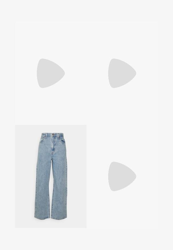 White cotton t-shirt with a crew neckline and short sleeves, featuring a light gray "carhartt" text logo across the chest.; Light blue wide-leg denim jeans with high waist, front button, zipper closure, and five-pocket design on plain background.; Reebok Classic NON COURT ADVANCE - Trainers - chalk dark green flash red; Black oversized sunglasses with gradient lenses, thick frames, and gold-tone chain detailing on the temple arms.