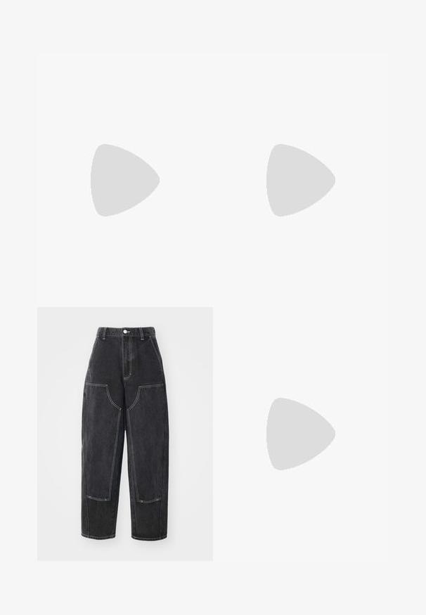 Ilgaplaukio sportinis marškinėliai, ryškiai oranžinės spalvos, apvalus iškirpimas, baltas Nike logotipas ant krūtinės, nykščių angos rankovėse, siauras siluetas, lygus tekstūra.; Juodi džinsai su laisvu siluetu, su kontrastinėmis siūlėmis, dviem priekinėmis kišenėmis ir aukštu juosmeniu. Tekstūra lygi, su šiek tiek blizgesio.; Juodi sportiniai batai, išsiskiriantys lygių ir tekstūrinių medžiagų deriniu, apvaliu priekiniu galiuku, paminkštintu apykakle ir išsikišančiu logotipu šone.; Juodas audinio per petį nešiojamas krepšys su mėlynu tinkleliu, dvigubais užtrauktukais ir reguliuojama dirželiu. Priekyje yra "The North Face" logotipas.