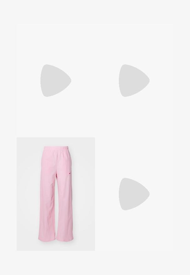 KAVU FRANCIS - Bluză cu mânecă lungă - canyon ranch; Pantaloni roz cu talie elastică, cu o croială lejeră. Au un logo roșu pe partea stângă și o textură netedă, ușoară.; Pantofi sport Nike cu un superior din plasă argintie, accente albe și tălpi texturate, asortați cu pantaloni confortabili de culoare marină.; Ochelari de soare argintii, cu un design elegant, tip wraparound. Lentile clare și accente negre texturate pe brațe. Material ușor din plastic.; Cercei din argint în formă de cerc, decorati cu cristale clare rectangulare și triunghiulare aranjate într-un model circular, cu un post central pentru prindere.