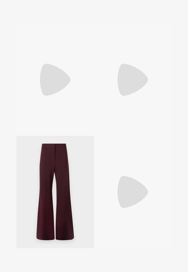 Victoria Beckham SLEEVELESS - Top - bordeaux; Victoria Beckham ALINA TROUSER - Pantalones - bordeaux; Salomon Sportstyle SPEEDCROSS 3 EXPANSE UNISEX - Zapatillas - vanilla ice/almond milk/cement; Victoria Beckham THE DORIAN BAG - Bolso de mano - espresso