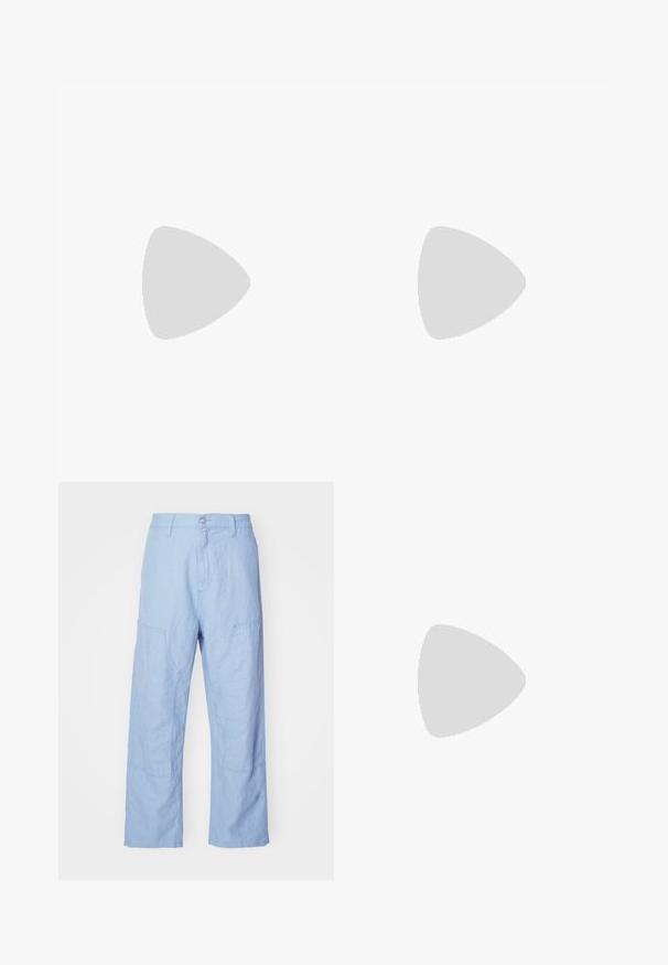 White cotton t-shirt featuring a round neckline and short sleeves. The front has a small, printed red "CONVERSE" logo on the left chest.; Light blue linen pants with a relaxed fit, featuring patch pockets and visible stitching details. The fabric has a soft, textured appearance.; Black and white sneakers with a suede and leather upper, featuring three white stripes, a perforated toe, and a gum rubber sole.; Black fabric crossbody bag with a zipper closure, featuring a white Adidas logo and a striped adjustable strap for easy carrying.