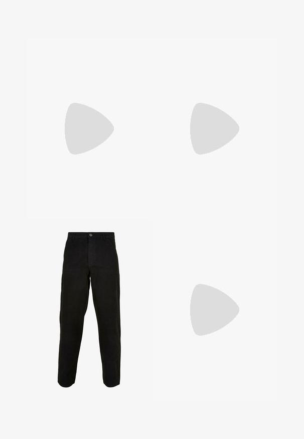 Polo à manches courtes en tricot beige texturé, avec un col et une bordure blancs. Porté avec un short vert olive.; Pantalons en coton noirs avec une coupe droite, dotés d'une fermeture à bouton à l'avant et de poches latérales. Texture lisse, sans motifs visibles.; Chaussure en cuir marron à enfiler avec un bout arrondi, des coutures décoratives et une semelle en caoutchouc texturé. Design simple et accents minimalistes.; Lunettes de soleil rectangulaires marron avec des montures marron foncé, des verres teintés ambre et un logo argenté sur la temp temple. Texture lisse et mate.