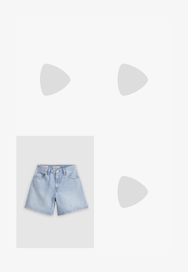 Yellow and white striped t-shirt with short sleeves and round neck. Features an embroidered "Summer" graphic and palm tree detail.; Denim shorts in light blue. High-waisted with four pockets, a front button closure, and raw hem edges. Fabric appears soft with a faded finish.; White flip-flop with a textured sole, featuring thin straps and a flat design. Made of rubber with a subtle logo on the footbed.; Silver metal earrings with a wavy, sculptural design featuring a polished finish and irregular shapes, highlighting a contemporary aesthetic.