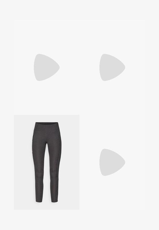 Bærfarget kortermet t-skjorte med rund hals, myk tekstur, avslappet passform, og en subtil logo på venstre side foran.; Høyt liv leggings i mørkegrått, laget av strukturert stoff. Har en tettsittende design og sidelommer for oppbevaring.; Sorte turstøvler med mid-topp design, som har en teksturert overdel, grå detaljer og slitesterk gummisåle med godt grep.; Svart Columbia Titanium ryggsekk med en glatt stoffoverflate, sidelommer, topphåndtak og justerbare stropper. Minimalistisk design med subtil merkevare.