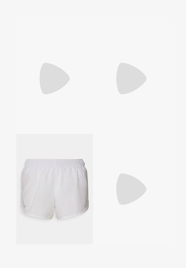 Kreemi värvi puuvillane T-särk lõdva istuvuse, lühikeste varrukate ja ümmarguse kaelusega. Omab väikest trükitud teksti vasakul rinnaku piirkonnas.; Nike Performance FAST TEMPO SHORT - Urheilushortsit - white/silver; Urheilukengät, joissa on musta ja punainen tekstiilipinta, verkkopaneelit, pehmeä valkoinen välipohja ja teksturoitu musta ulkopohja.; Mustat suorakulmaiset aurinkolasit tummilla linsseillä, leveällä kehykellä ja hoikilla mustilla varsilla. Temppeleissä logo. Sujuva pinta.; Klättermusen HRID ACCESSORY BAG 3L UNISEX - Olkalaukku - clay