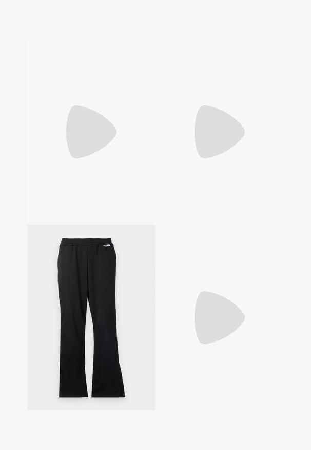 Maglietta in cotone bianco a maniche corte, con scollatura rotonda e logo "GCDS" stampato in nero sul retro. Design semplice e senza ornamenti.; Pantaloni sportivi neri con tessuto testurizzato, cintura elastica e bottoni alla caviglia per una vestibilità regolabile. Davanti piatto e gambe dritte.; Sneaker bianco con accenti in camoscio, punta rotonda, lacci piatti e suola in gomma crema. Presenta un marchio verde sul tallone.; Borsa tote in pelle nera con doppio manico e tracolla rimovibile. Texture liscia con un design minimalista e senza hardware visibile.