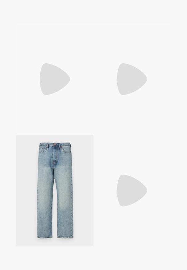 White cotton t-shirt with short sleeves and a crew neckline, featuring "BLOOM" in blue text and floral graphics.; Light blue denim jeans with a straight leg design, five pockets, and bronze hardware. Minimal fading with a clean finish.; White leather sneakers with a smooth finish, rounded toe, flat laces, and a textured sole. Grey suede accent at the heel.; Sunglasses with a sleek, silver metal frame, gray tinted lenses, and an aerodynamic design featuring pointed edges and thin arms.