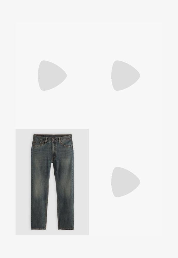 Black v-neck t-shirts made of cotton blend fabric. Short sleeves, relaxed fit, and smooth texture. Pack includes two shirts.; Blue denim jeans with a straight leg design, featuring a classic five-pocket style, stitching accents, and a slightly faded finish.; Brown suede ankle boot with a pointed toe, low block heel, and a pull loop at the back for easy wear. Smooth texture and simple design.; Black plastic sunglasses with green lenses, square frames, silver accent on the brow, and textured temple arms. Stated brand on inner arm.