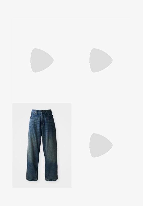 Svetlo mint zelena bombažna majica s krožnim izrezom in kratkimi rokavi. Ima majhen rožnat logotip na zgornji levi strani.; Široke modre denim hlače z zbledelim zaključkom. Imajo pet žepov, gumbasto zapiranje in kontrastno šivanje. Težja tkanina.; Mornarsko modre suede teniske z rumenimi črtami, belimi vezalkami in burgundskimi poudarki. Teksturna podplat z utori za oprijem. Logotip blagovne znamke na strani.; Črna tkaninska torbica čez ramo z zadrgo, ki vsebuje belo Adidasovo logo in pridelano naramnico z več črtami za enostavno nošenje.